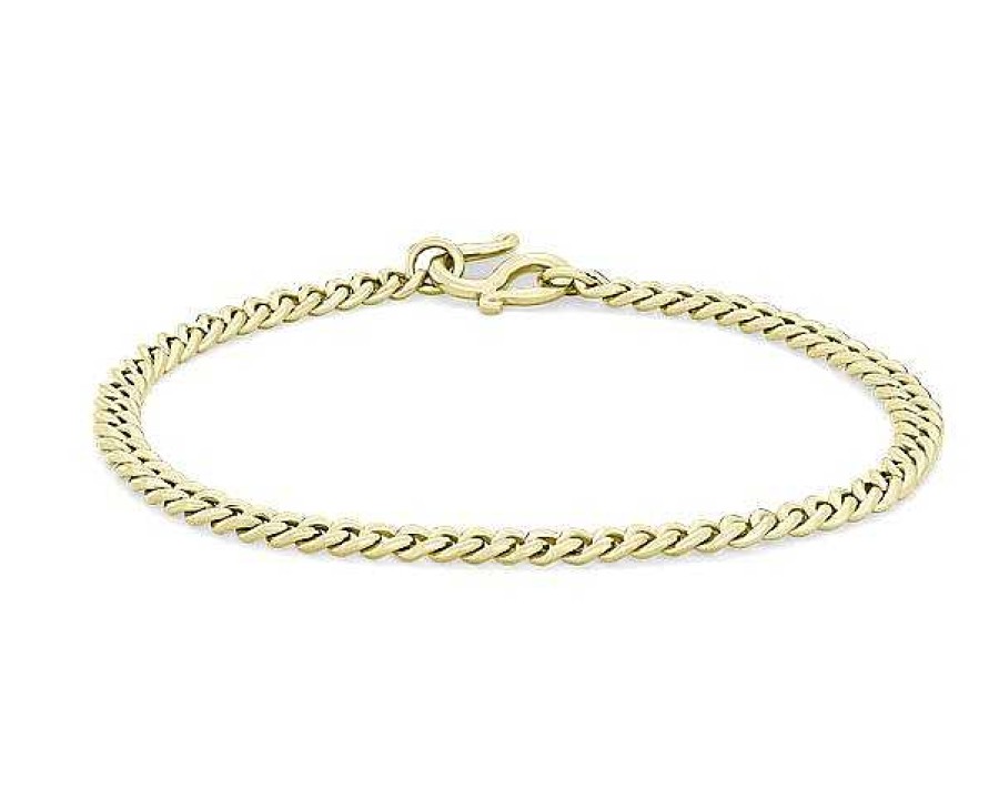 Bracelets | Blue Nile 7.5" Curb Link Bracelet In 24K Yellow Gold (3.7 Mm)