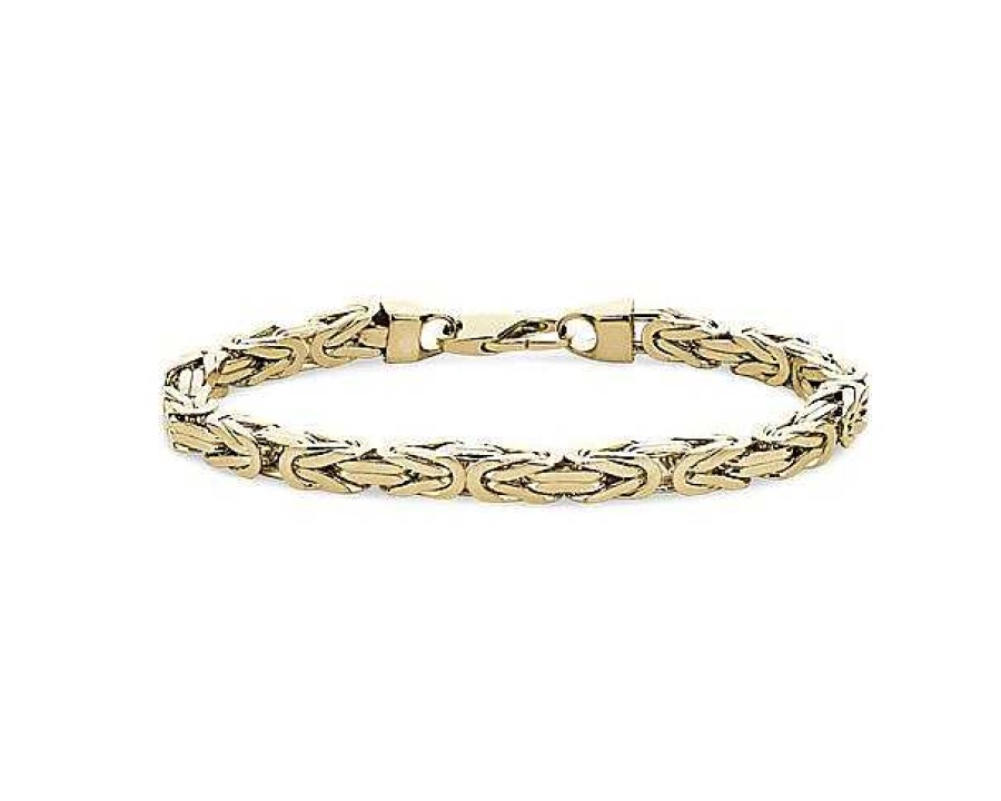 Bracelets | Blue Nile 8" Byzantine Chain Bracelet In 14K Yellow Gold (5.25 Mm)