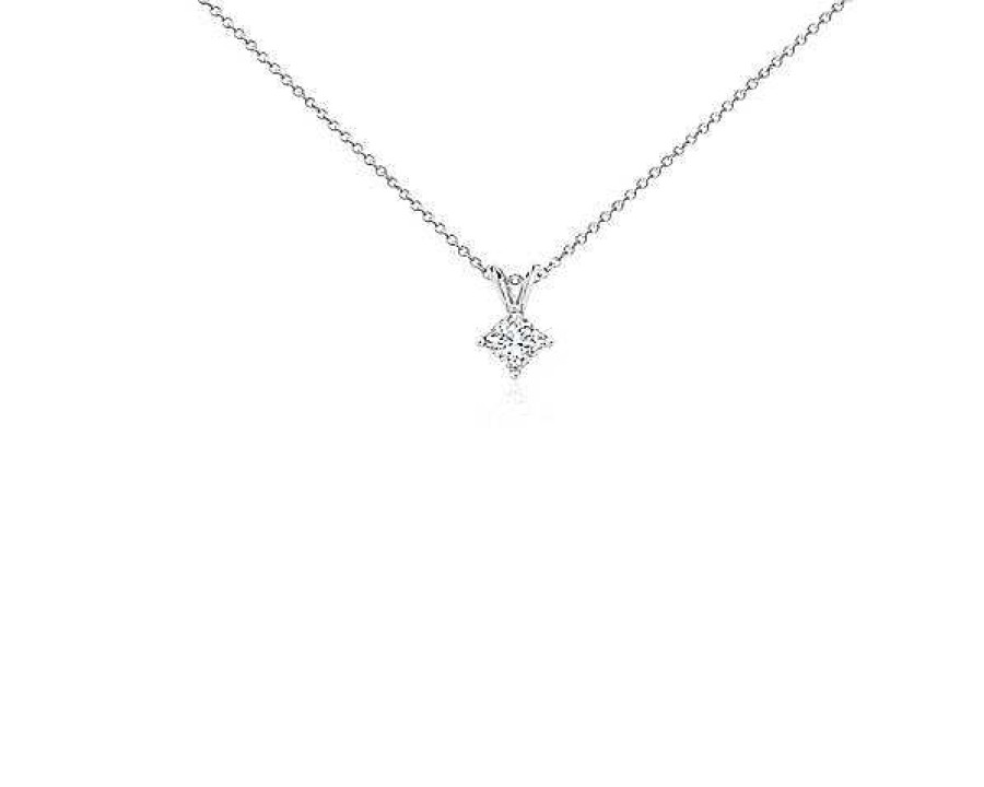 Necklaces | Blue Nile Lab Grown Diamond Princess Cut Solitaire Pendant In Platinum (1/2 Ct. Tw.)