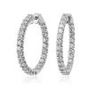 Earrings | Blue Nile Luna Diamond Eternity Hoop Earrings In 18K White Gold (7 Ct. Tw.)- G/Si