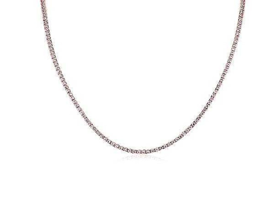 Necklaces | Blue Nile 17.5" Pink Sapphire Eternity Necklace In 14K Rose Gold