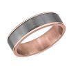 Men'S Rings | Blue Nile Two-Tone Tantalum Inlay Wedding Ring In 14K Rose Gold (6.5Mm)