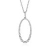 Necklaces | Blue Nile Long Oval Diamond Pendant In 14K White Gold - 30" (1.5 Ct. Tw.)