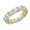 Women'S Rings | Blue Nile Cushion Cut Diamond Eternity Ring In 14K Yellow Gold (8 Ct. Tw.)