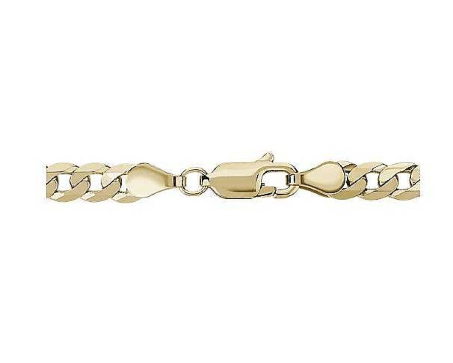 Bracelets | Blue Nile 8" Flat Beveled Curb Chain Bracelet In 14K Yellow Gold (4.75 Mm)