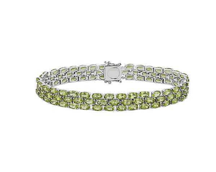 Bracelets | Blue Nile Trio Oval Peridot Bracelet In Sterling Silver (5X3Mm)