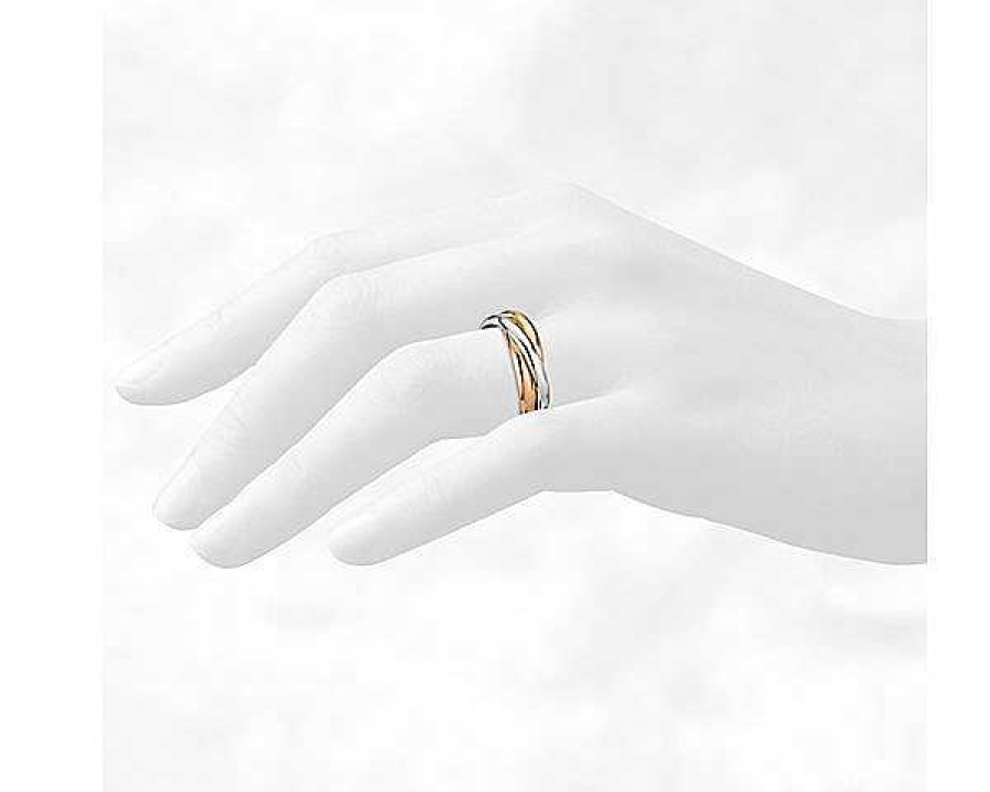 Rings | Blue Nile Trio Rolling Ring In 18K Tri-Color Gold