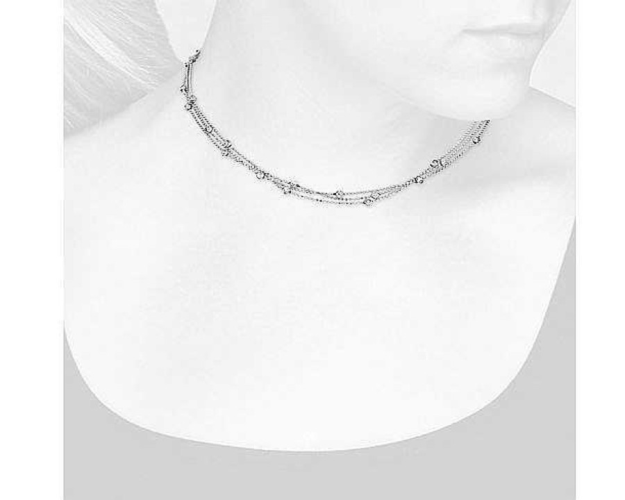 Necklaces | Blue Nile 16" Moon Cut Shimmer Choker Necklace In Italian Sterling Silver