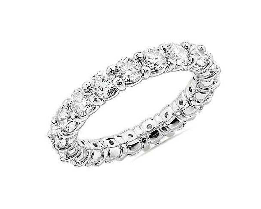 Women'S Rings | Blue Nile Comfort Fit Round Brilliant Diamond Eternity Ring In 14K White Gold (3 Ct. Tw.)