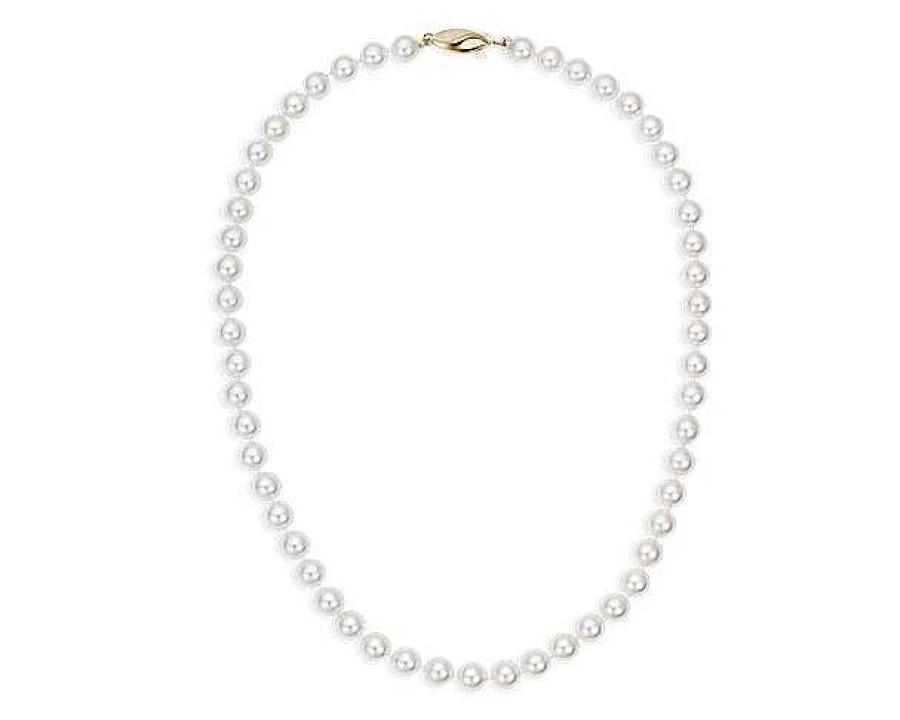 Necklaces | Blue Nile 24" Classic Akoya Cultured Pearl Strand Necklace In 18K Yellow Gold (6.5-7.0Mm)