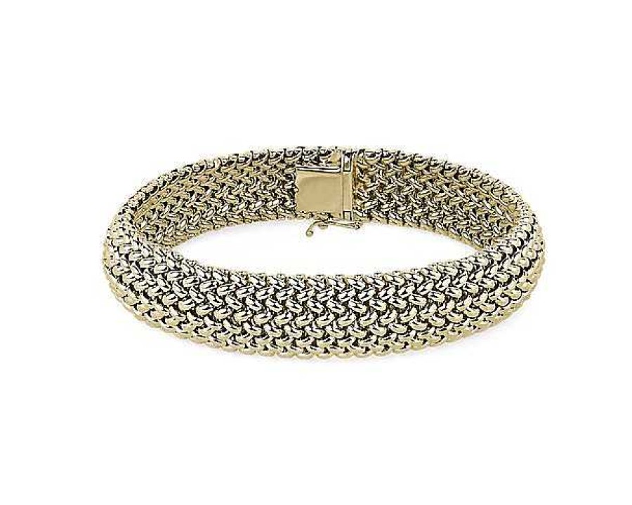 Bracelets | Blue Nile 7.5" Yellow Mesh Bracelet In 14K Yellow Gold (15Mm)