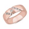 Men'S Rings | Blue Nile Diagonal Diamond Highlight Wedding Ring In 14K Rose Gold (7 Mm, 1/4 Ct. Tw.)