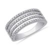 Rings | Blue Nile Quad Stacked Diamond Pav Ring In Platinum (1/2 Ct. Tw.)