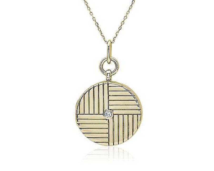 Necklaces | Blue Nile Monica Rich Kosann Engraved Locket With Diamond Accent In 18K Yellow Gold