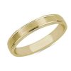 Men'S Rings | Blue Nile Brushed Inlay Wedding Ring In 14K Yellow Gold (4Mm)