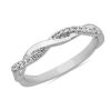 Women'S Rings | Blue Nile Petite Twist Diamond Anniversary Ring In 14K White Gold (1/10 Ct. Tw.)