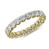 Women'S Rings | Blue Nile V-Prong Pav Diamond Eternity Ring In 14K Yellow Gold (2 Ct. Tw.)