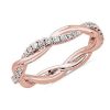 Women'S Rings | Blue Nile Petite Twist Diamond Eternity Ring In 14K Rose Gold (1/3 Ct. Tw.)