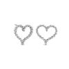 Earrings | Blue Nile Diamond Dot Heart Earrings In 14K White Gold (3/8 Ct. Tw.)