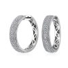 Earrings | Blue Nile Multi-Row Diamond Hoop Earrings In 14K White Gold (1 1/8 Ct. Tw.)