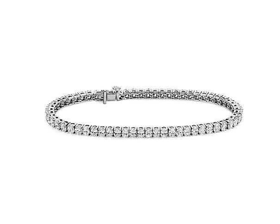 Bracelets | Blue Nile Oval Diamond Tennis Bracelet In 14K White Gold (8 Ct. Tw.)