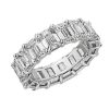 Women'S Rings | Blue Nile Lab Grown Diamond Emerald Cut Eternity Ring In Platinum (9 1/2 Ct. Tw.)