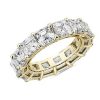 Women'S Rings | Blue Nile Asscher Cut Diamond Eternity Ring In 14K Yellow Gold (10 Ct. Tw.)