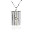 Necklaces | Blue Nile 32" Two-Tone Pinstripe Locket In 18K Yellow Gold And Sterling Silver