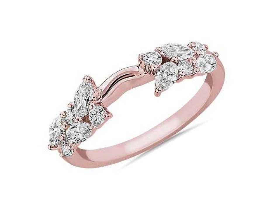 Women'S Rings | Blue Nile Romantic Marquise Wrap Diamond Ring In 14K Rose Gold (5/8 Ct. Tw.)