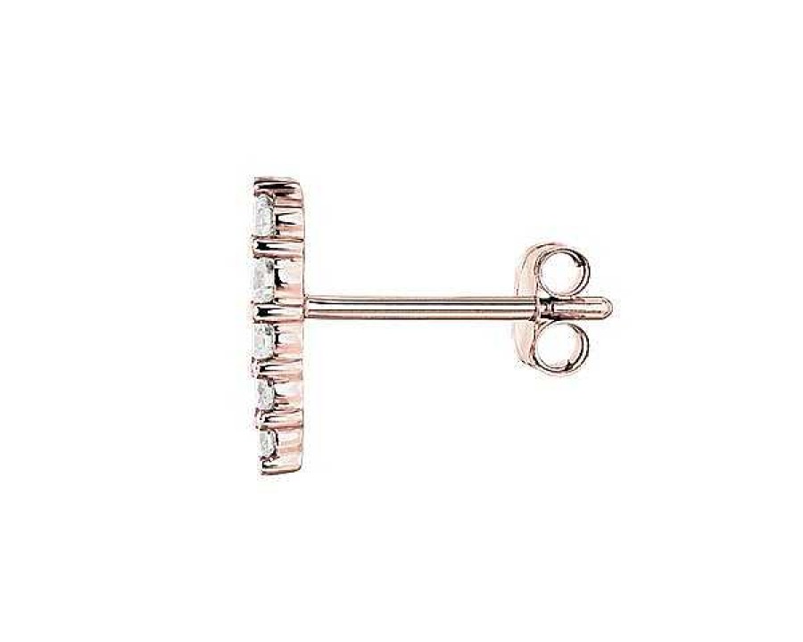 Earrings | Blue Nile Mini Diamond Climber Stud Earrings In 14K Rose Gold (1/5 Ct. Tw.)