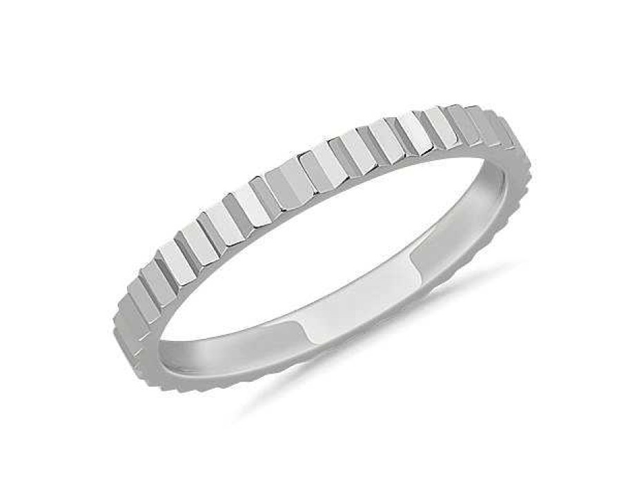 Women'S Rings | Blue Nile Stackable Vertical Mirrors Ring In Platinum (2Mm)