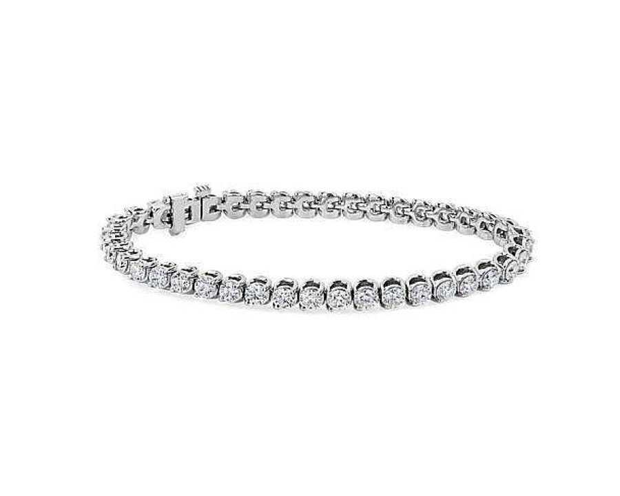 Bracelets | Blue Nile Two-Prong Diamond Tennis Bracelet In 14K White Gold (7 Ct. Tw.)