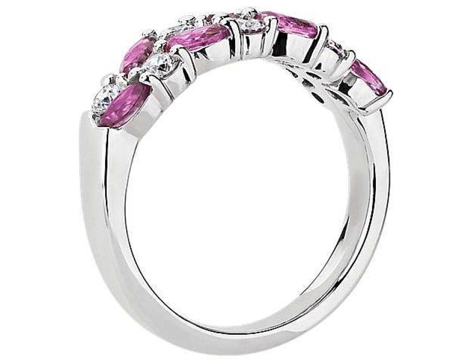 Rings | Blue Nile Romantic Marquise Pink Sapphire And Diamond Ring In 14K White Gold