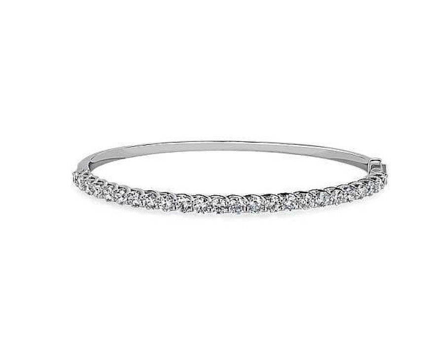 Bracelets | Blue Nile Tessere Diamond Bangle In 14K White Gold (4 1/2 Ct. Tw.)