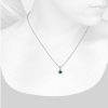 Necklaces | Blue Nile Emerald And Micropav Diamond Pendant In 18K White Gold (5Mm)