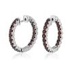 Earrings | Blue Nile Garnet Hoop Earrings In Sterling Silver (2.5Mm)