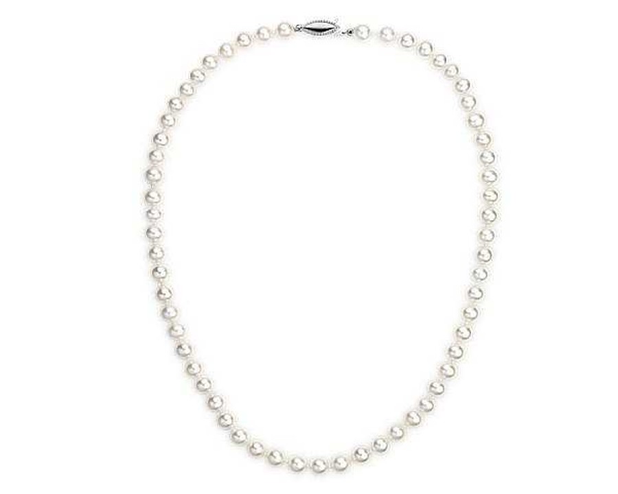 Necklaces | Blue Nile 24" Freshwater Cultured Pearl Strand Necklace In 14K White Gold (7.0-7.5Mm)