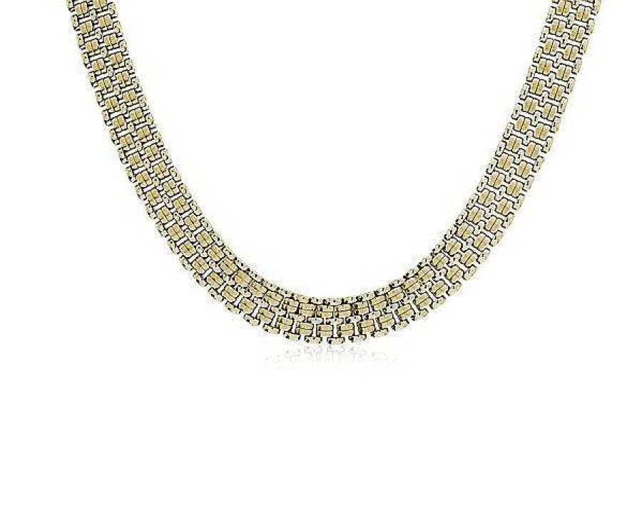 Necklaces | Blue Nile 17" Basket Weave Necklace In 14K Yellow Gold (8 Mm)