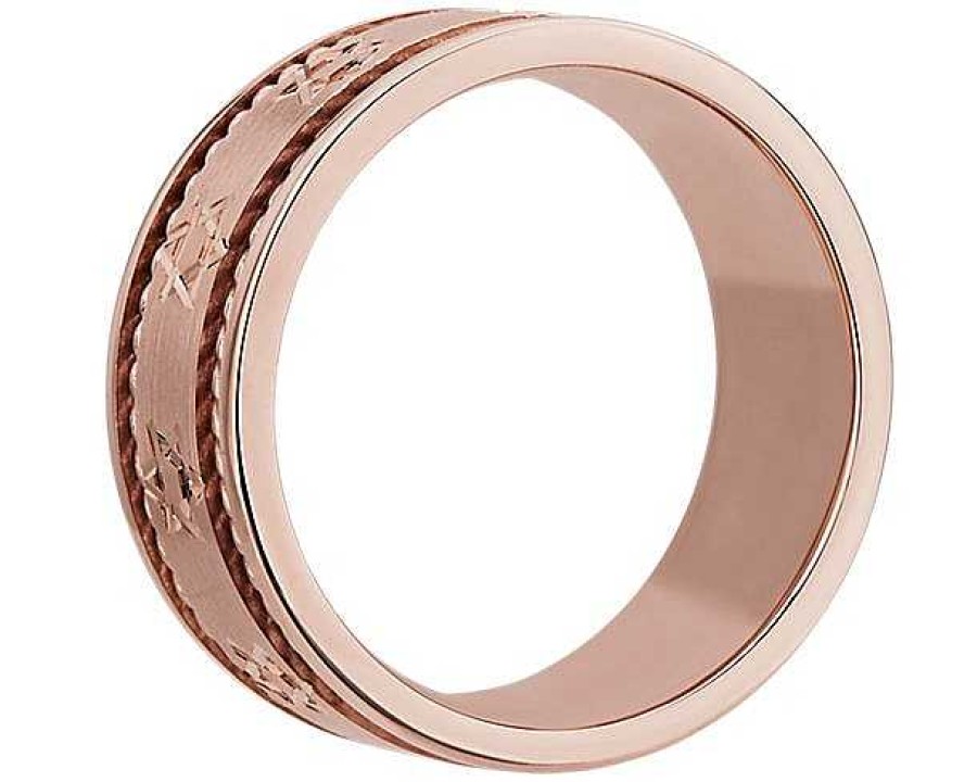 Men'S Rings | Blue Nile Star Of David Wedding Ring In 14K Rose Gold (8Mm)