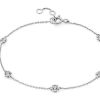 Bracelets | Blue Nile Aquamarine Stationed Bezel-Set Bracelet In 14K White Gold (3Mm)