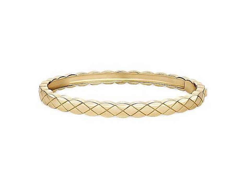 Bracelets | Blue Nile Quilted Bangle In 14K Yellow Gold (6.3 Mm)