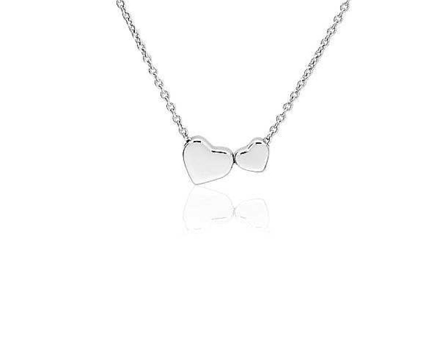 Necklaces | Blue Nile 18" Nested Heart Pendant In Sterling Silver (1 Mm)