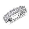 Women'S Rings | Blue Nile Lab Grown Diamond Emerald Cut Eternity Ring In Platinum (6 Ct. Tw.)