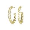 Earrings | Blue Nile Roped Hoop Earrings In 14K Yellow Gold