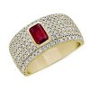 Rings | Blue Nile Emerald Cut Bezel Set Ruby Pav Ring In 14K Yellow Gold (1 Ct. Tw.)