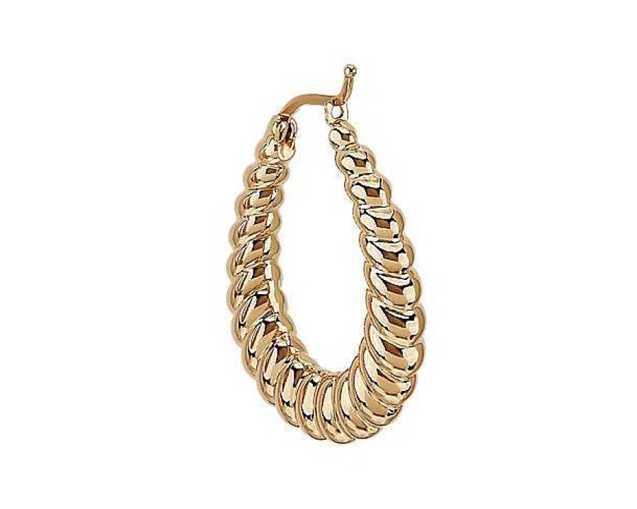 Earrings | Blue Nile Twisted Oval Earrings In 14K Yellow Gold (24 Mm)