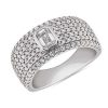 Rings | Blue Nile Emerald Cut Bezel Set Diamond Pav Ring In 14K White Gold (1 1/2 Ct. Tw.)