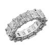 Women'S Rings | Blue Nile Lab Grown Diamond Radiant Cut Eternity Ring In 14K White Gold (10 1/2 Ct. Tw.)