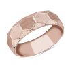 Men'S Rings | Blue Nile Raised Hexagon Lined Wedding Ring In 18K Rose Gold (7Mm)