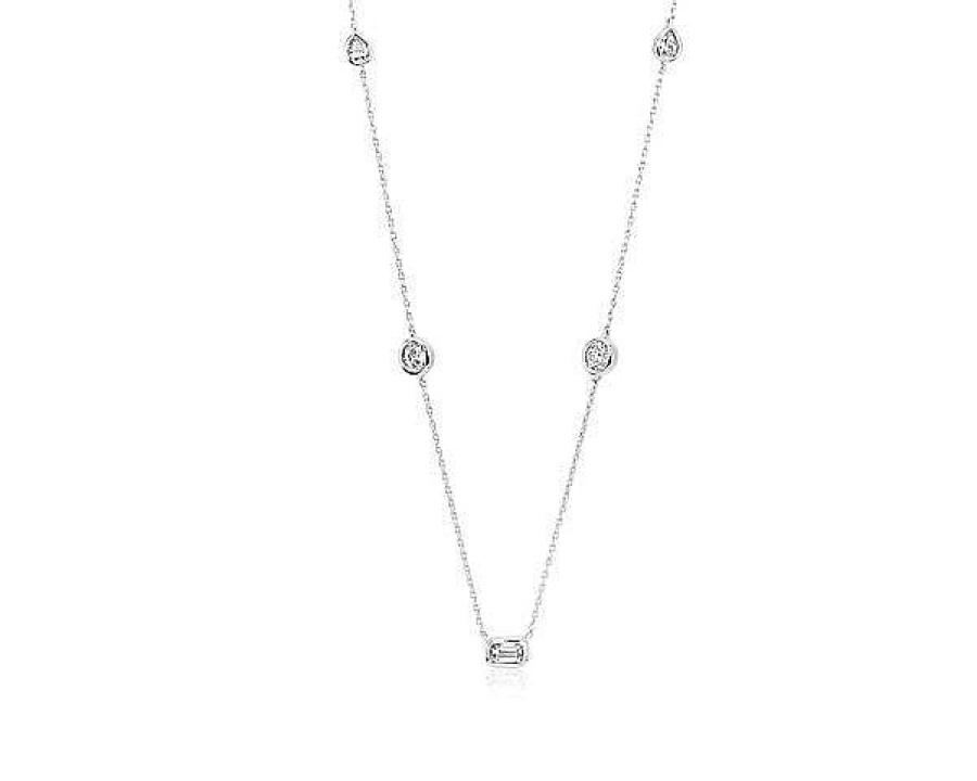 Necklaces | Blue Nile Petite Fancy Diamond Necklace In 14K White Gold (1/2 Ct. Tw.)